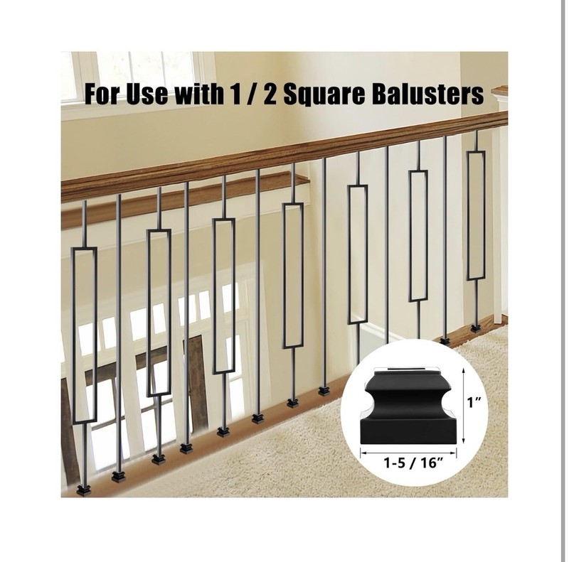 16 Pack Rectangular Hollow Stair Spindles 44 Inches, 1/2" Iron Balusters for ... gallery