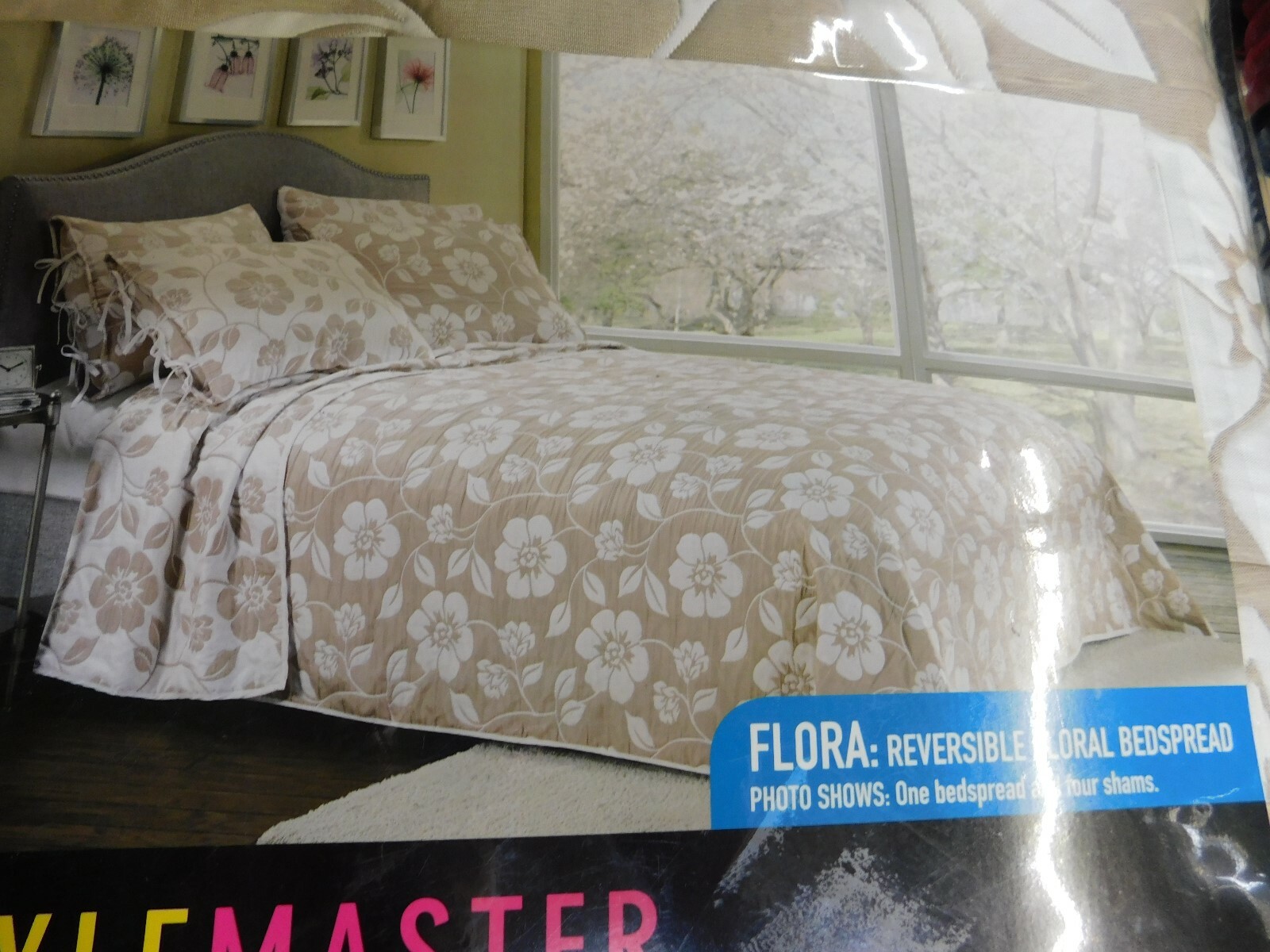 Stylemaster Flora Reversible Bedspread Only, Twin,Taupe gallery