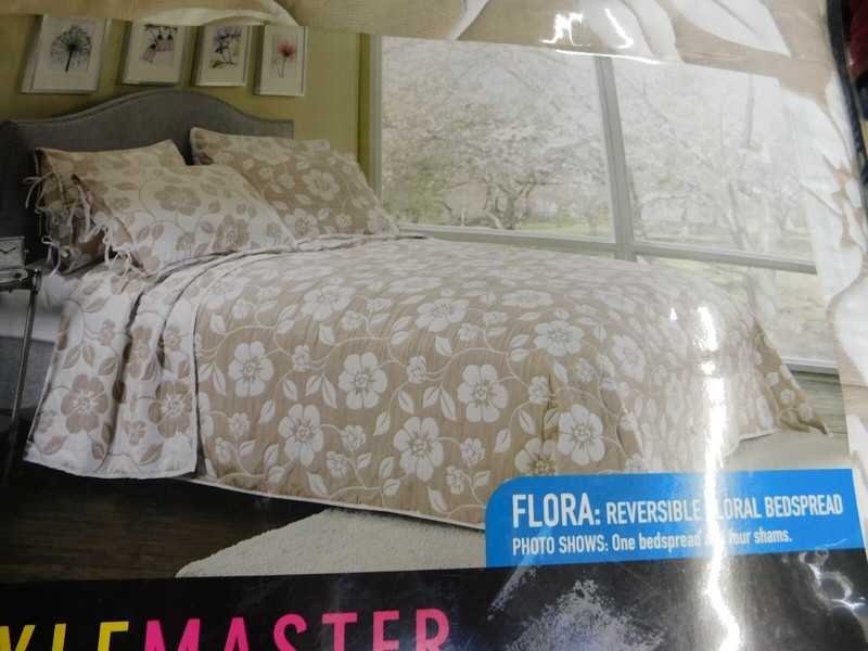 Stylemaster Flora Reversible Bedspread Only, Twin,Taupe gallery