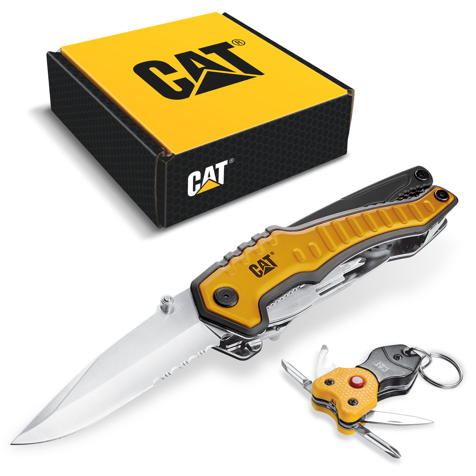 Cat 2 Piece XL Multi-Tool and Multi-Tool Key Chain with Light Gift Box Set - gallery