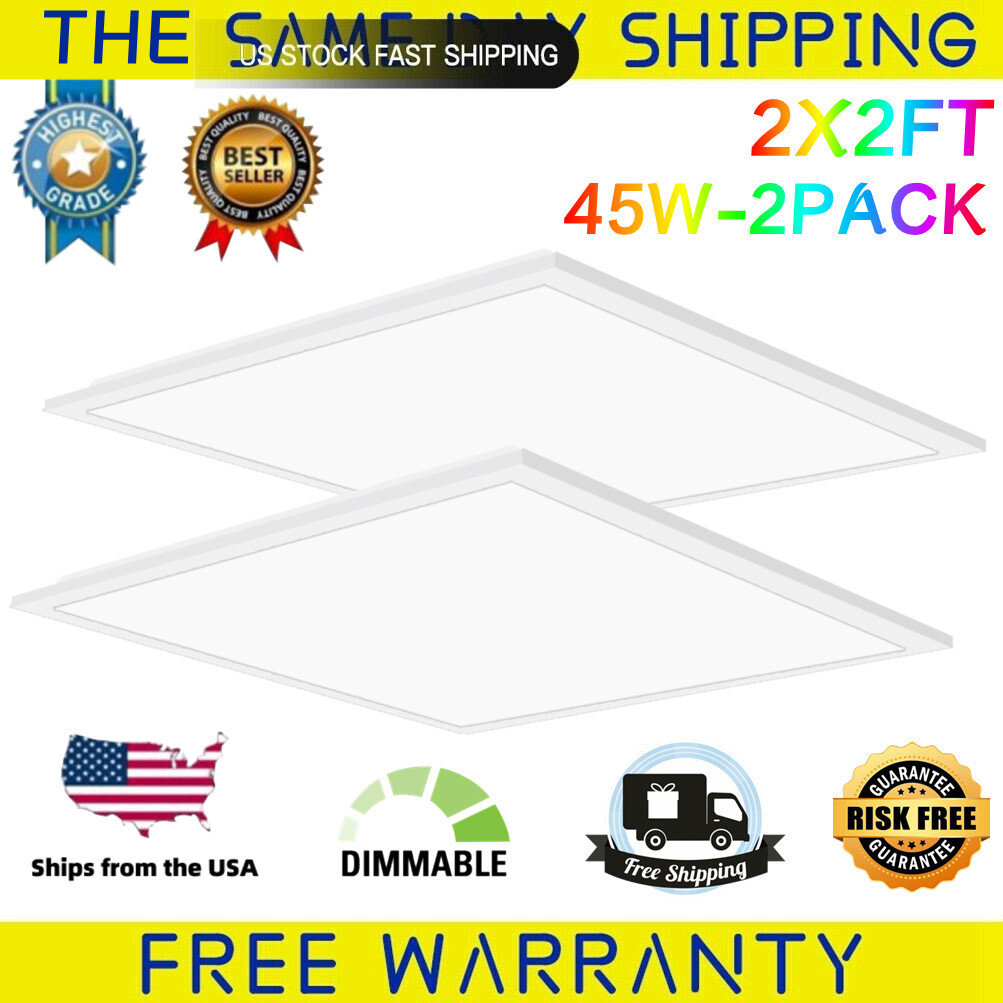 2x2 LED Flat Panel Light 45W 5000K Daylight 5400 Lumens, 0-10V Dimmable 100-277V gallery
