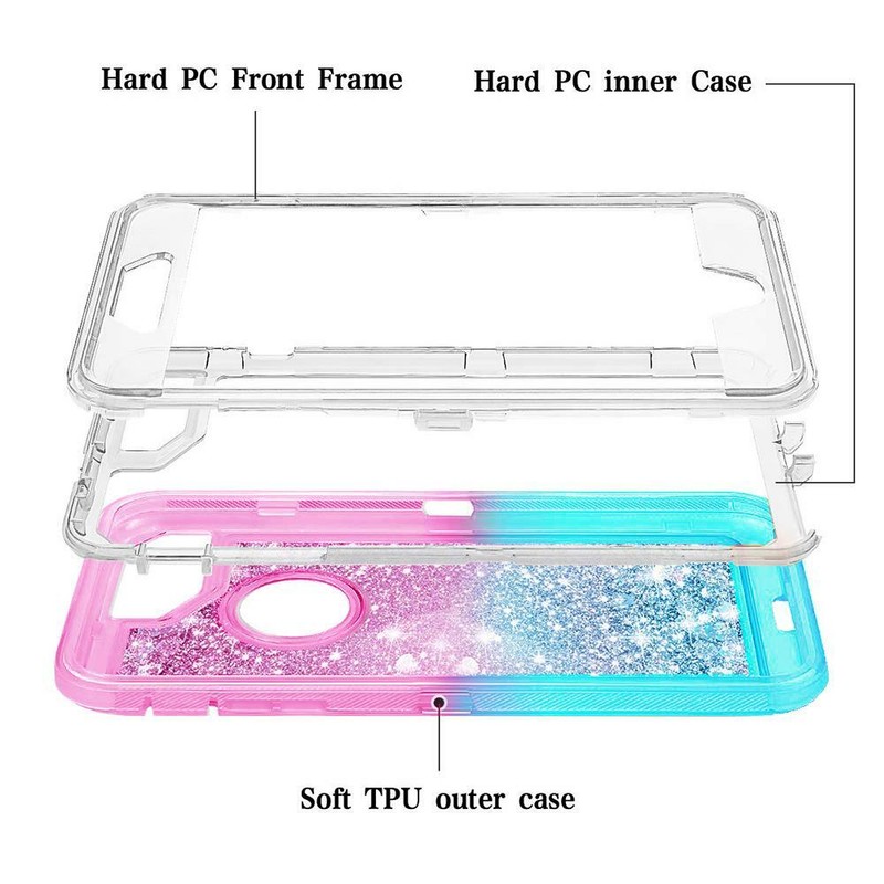 Cute Gradient Glitter Liquid Case Cover For iPhone 8 7 6 PLUS Fits Otterbox Clip gallery