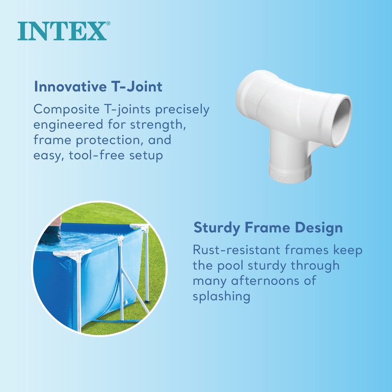 Intex 14ft x 33in Rectangular Above Ground Backyard Swimming Pool with Filter gallery