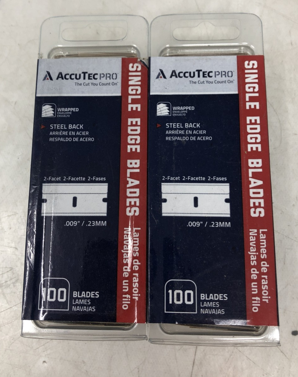Accutecpro Steel Single Edge Blades 2Pks w/200 Blades-.009"(APBL-7064-0000) gallery