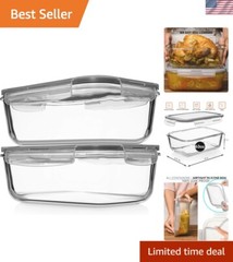 63 Oz Stackable Glass Food Storage Containers – Ideal for Meals & Leftovers