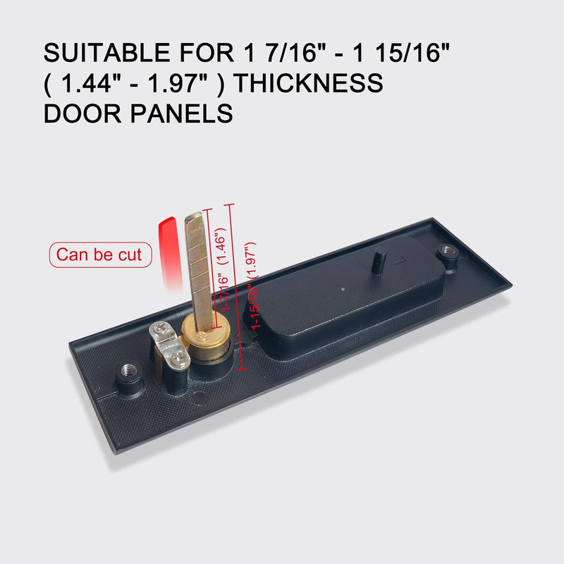 6.3” Privacy Pocket Door Lock Hardware with Key, Recessed Sliding Door Mortise L gallery