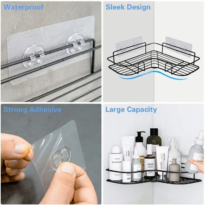 Triangular Corner Shower Caddy-Bathroom Bath Storage Organizer Shelf Rack gallery