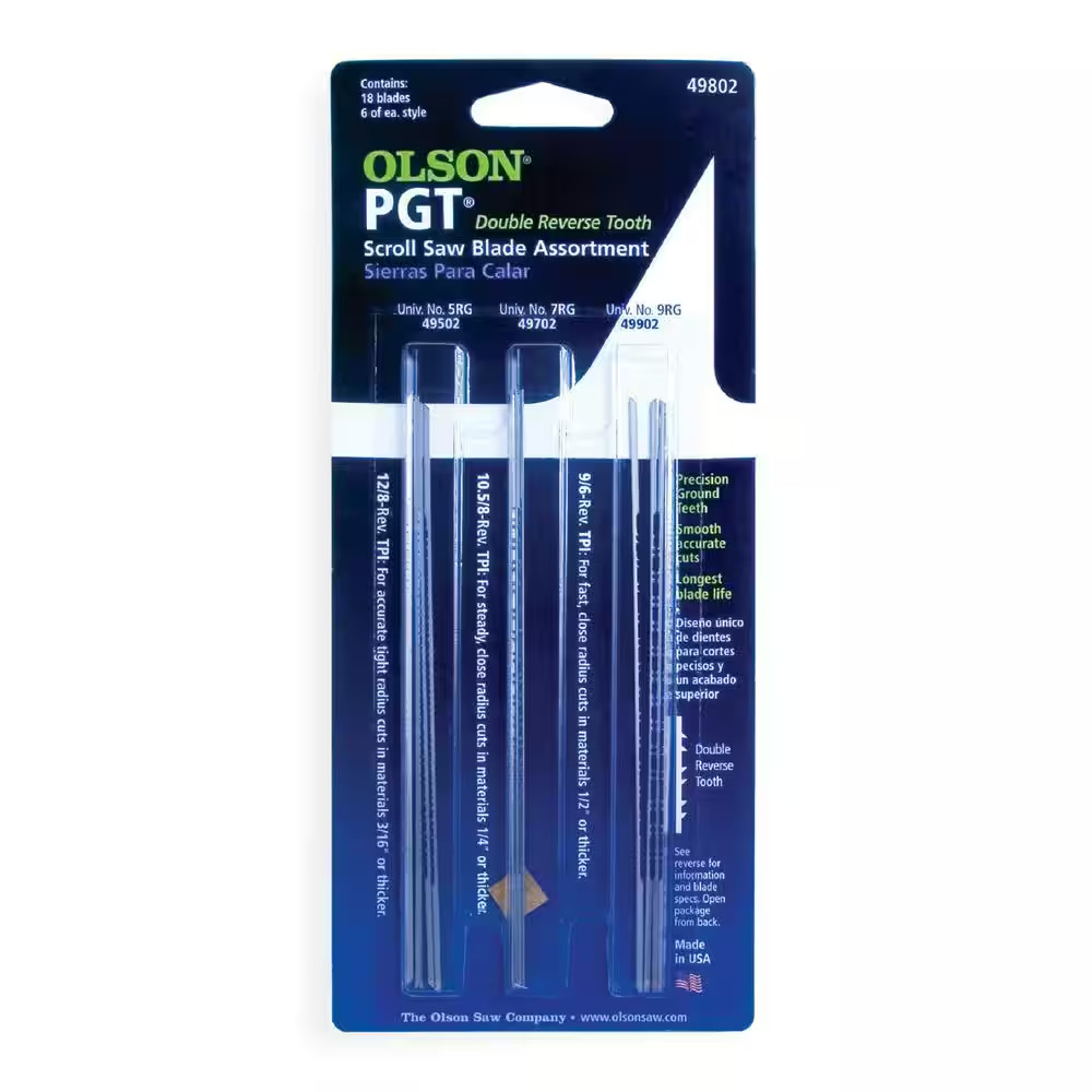 Copy 2 5 In. L Plain End Precision Ground Scroll Saw Blade Assortment with 6 Eac gallery