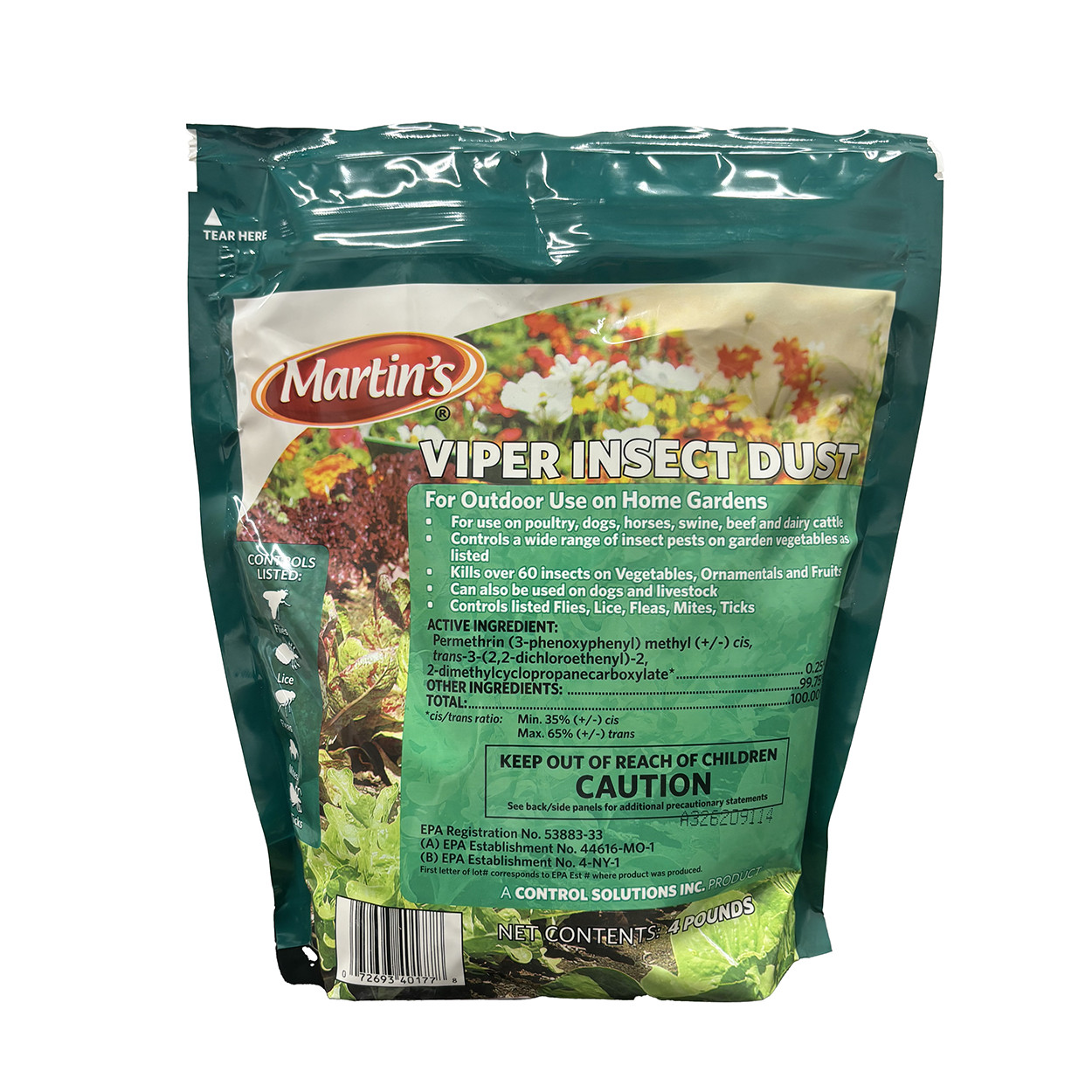 Martin's Viper Insecticide Dust - 4 lb Bag by Control Solutions gallery