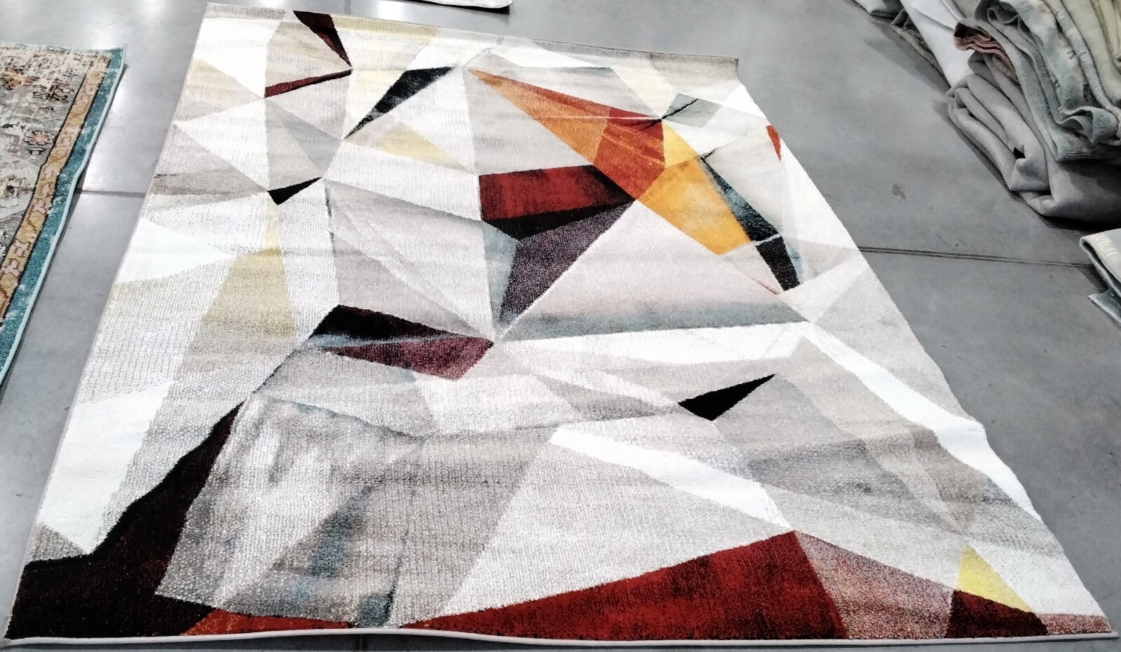LIT GREY / ORANGE 6'-7" X 9' Back Stain Rug, Reduced Price 1172754743 PRL6940F-6 gallery