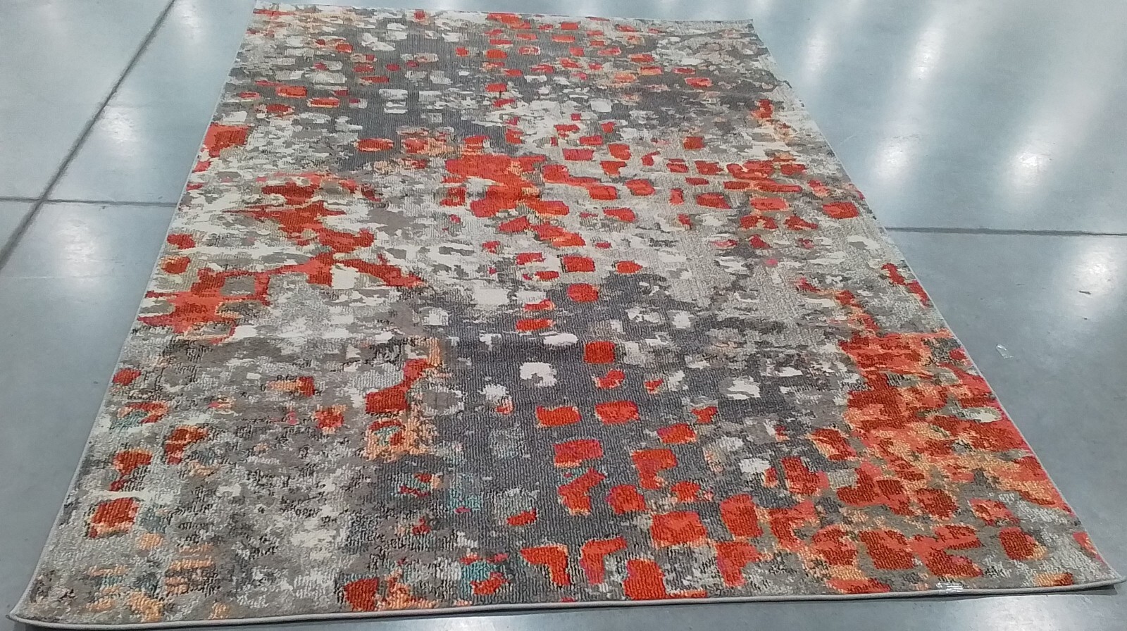 GREY / ORANGE 6'-7" x 9'-2" Back Stain Rug, Reduced Price 1172761442 MNC225H-6 gallery