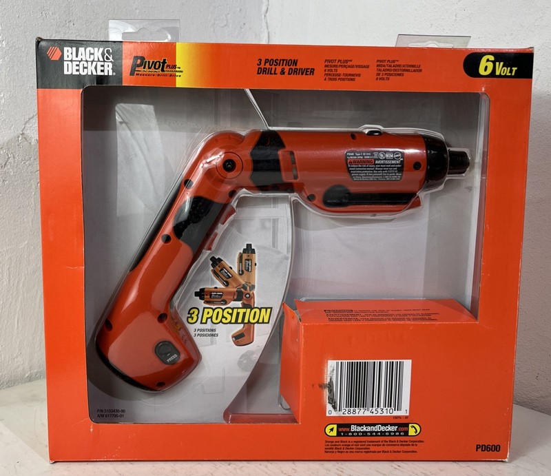 BLACK & DECKER Pivot Plus 6V MAX 3 Position Drill Driver (PD600) FACTORY SEALED gallery
