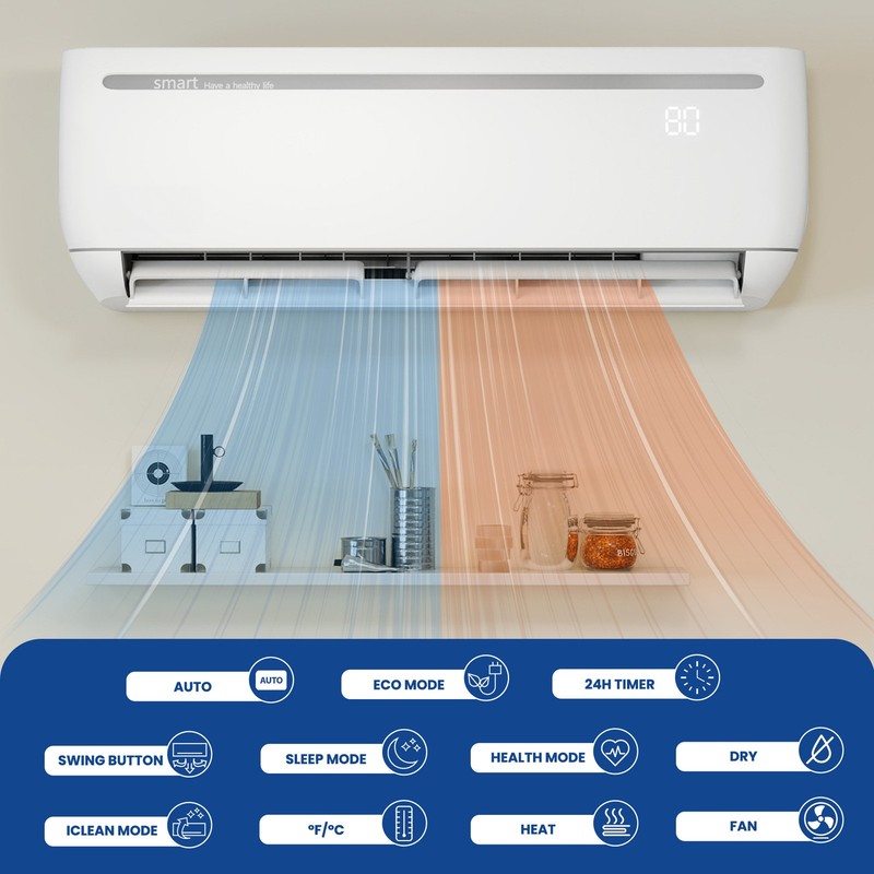 18,000 BTU Ductless Mini Split Heat Pump High Efficiency 19 SEER2 208-230V gallery