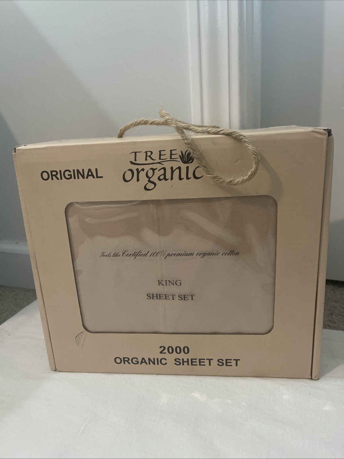 Tree Organic King Sheet Set 2000 Thread Count Cotton Beige 4pc Bedding gallery