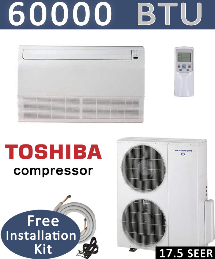 5 TON Ductless Mini Split Air Conditioner, Heat Pump CEILING FLOOR, 60000 BTU gallery