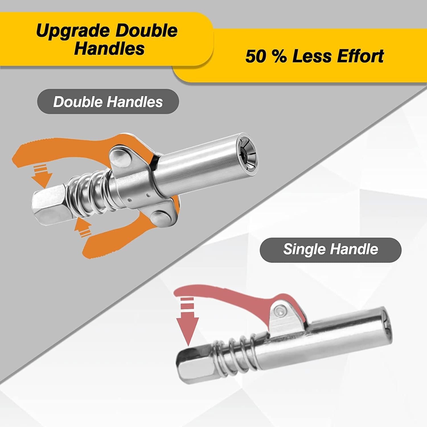 Grease Gun Coupler Double Handle High Pressure Quick Release Lock Oil Nozzles gallery