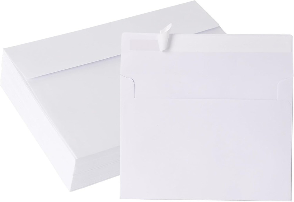 5x7 Envelopes 50 Pack, A7 White Envelopes for Invitations, 5 1/4” x 7 1/4” La...