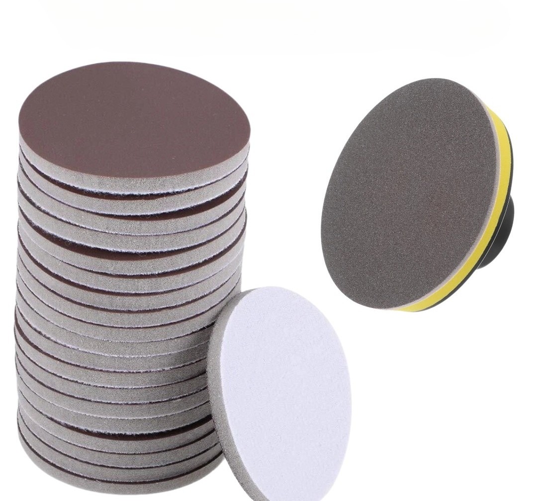 50PCS 5'' 125mm Sanding Sponge Discs Hook & Loop P500 P3000 Wet Dry for Contours gallery