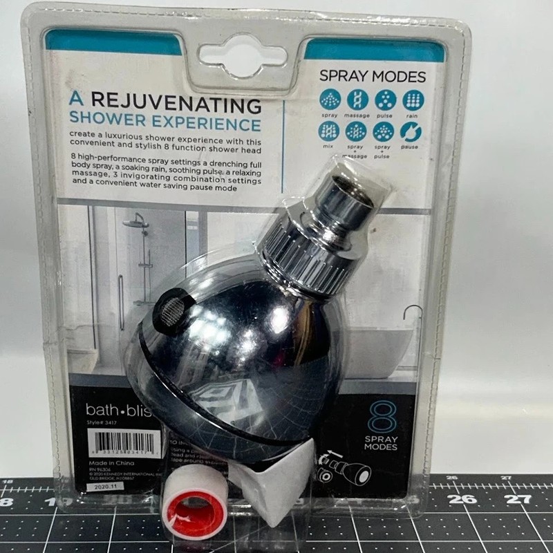 Bath Bliss 8 Function Monsoon Showerhead #3417 New gallery
