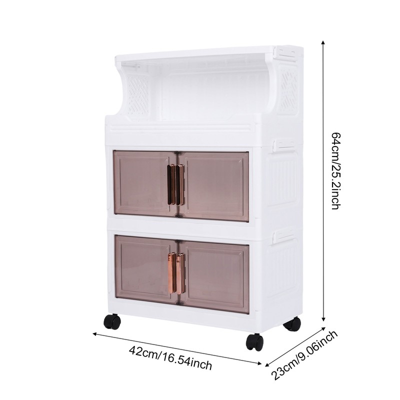 3/4 Tier Stackable Plastic Storage Bins with Doors and Wheels Foldable Container gallery