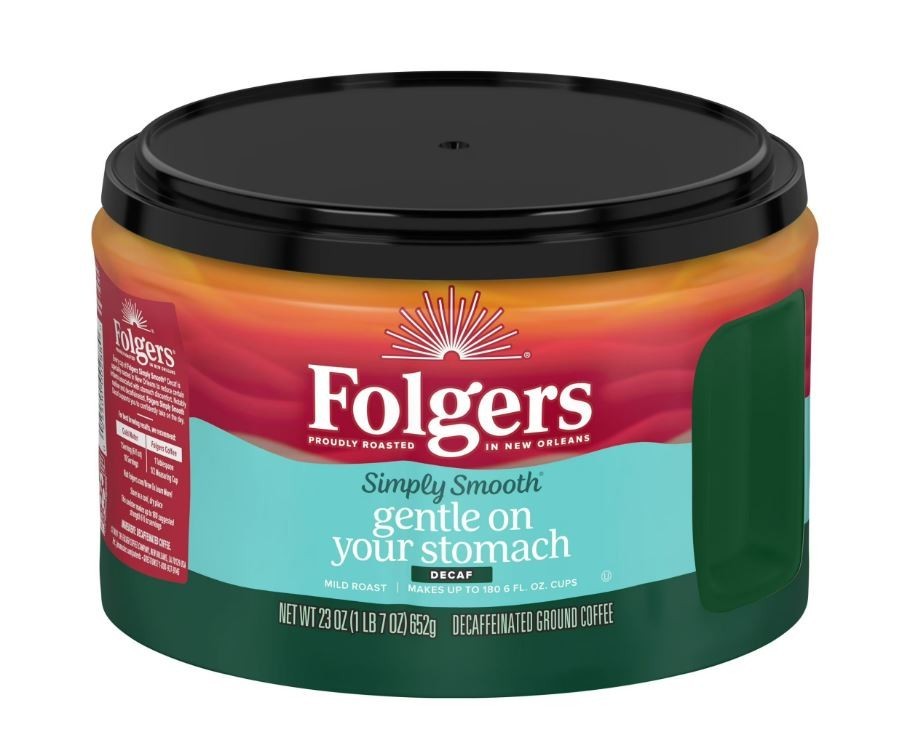 Folgers Simply Smooth Decaf Ground Coffee, 23 oz Canister. gallery