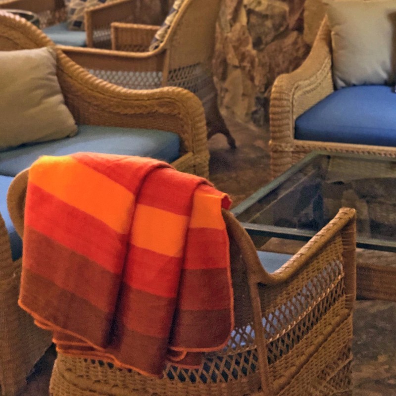 SOFT & WARM ALPACA WOOL BLANKET QUEEN BED SOFA COVER ORANGE YELLOW STRIPED gallery
