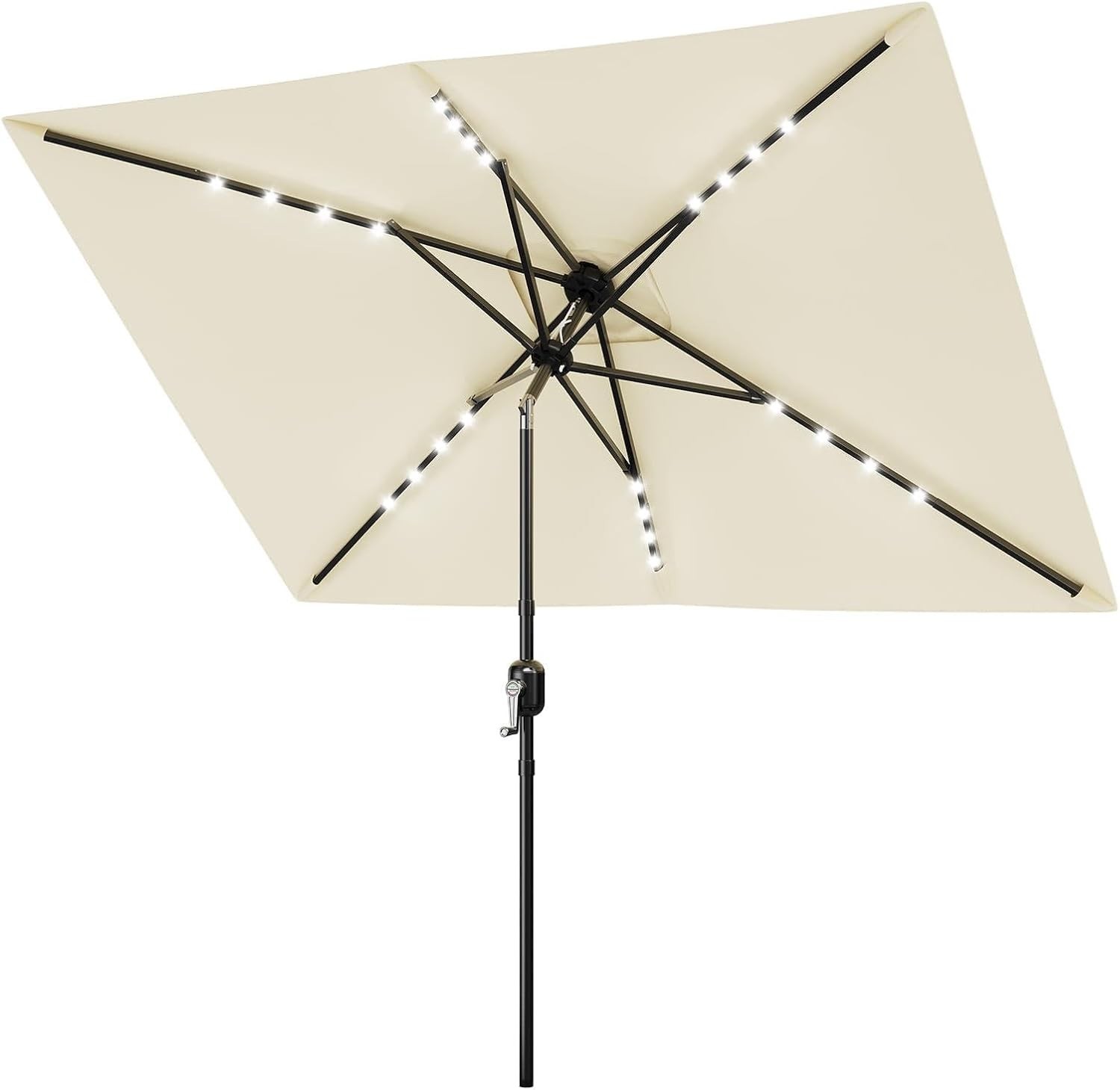 10 x 6.5FT Rectangular Patio Umbrella with Solar Lights Outdoor Table Umbrella gallery