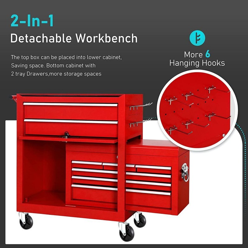 Rolling Tool Chest 8-Drawer Mobile Workbench Garage Tool Boxs Storage Cabinet gallery