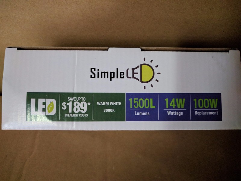 (3 Pack) SimpleLED A19 LED Light Bulb 14W = 100W Equivalent, 3000K Warm White UL gallery