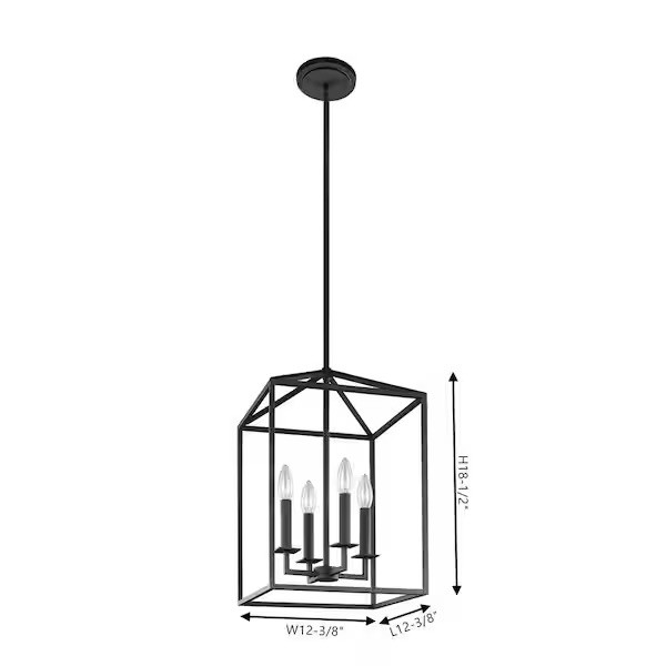 Generation Lighting 5115004-112 Perrytown 4 Light Modern Pendant Light In Black gallery