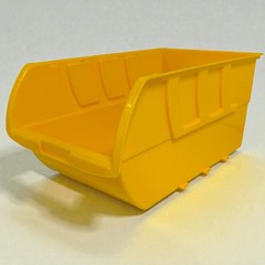 Homak Large Yellow Plastic Storage Bin – Stackable Tool & Parts Organizer