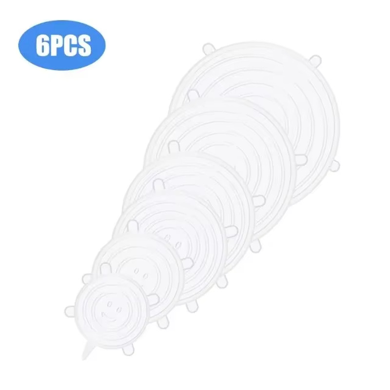 6Pcs Preservation Covers Silicone Elastic Silicone Food Lids round Fresh Food Li gallery