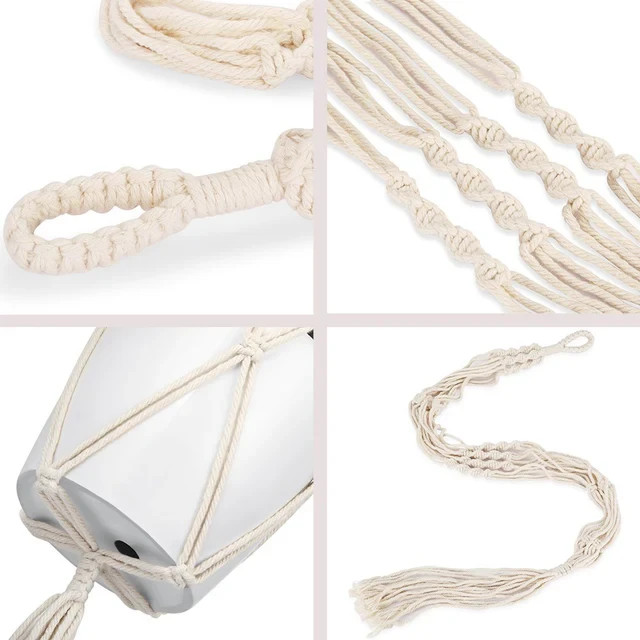 Macrame Plant Hanger – Handmade Cotton Rope Hanging Planter Holder for Outdoor gallery