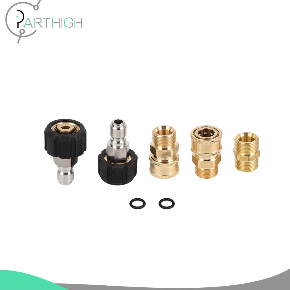 5 Pcs Pressure Washer Adapter Set 3/8" Quick Connect For Washer Hose 5000 PSI gallery