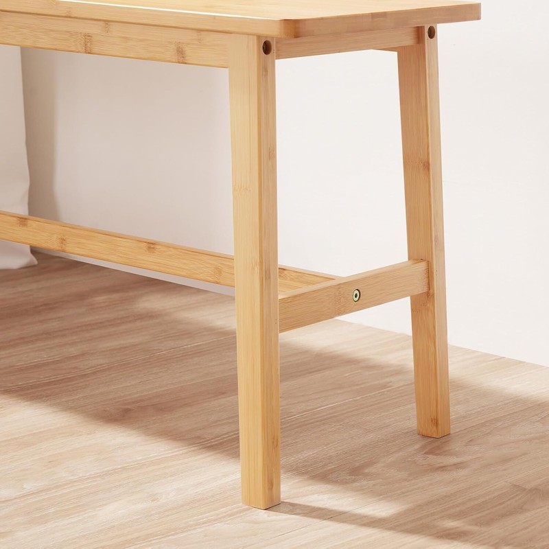 39.3'' Bamboo Dining Table and Chairs, Kitchen and Living Room Bench gallery