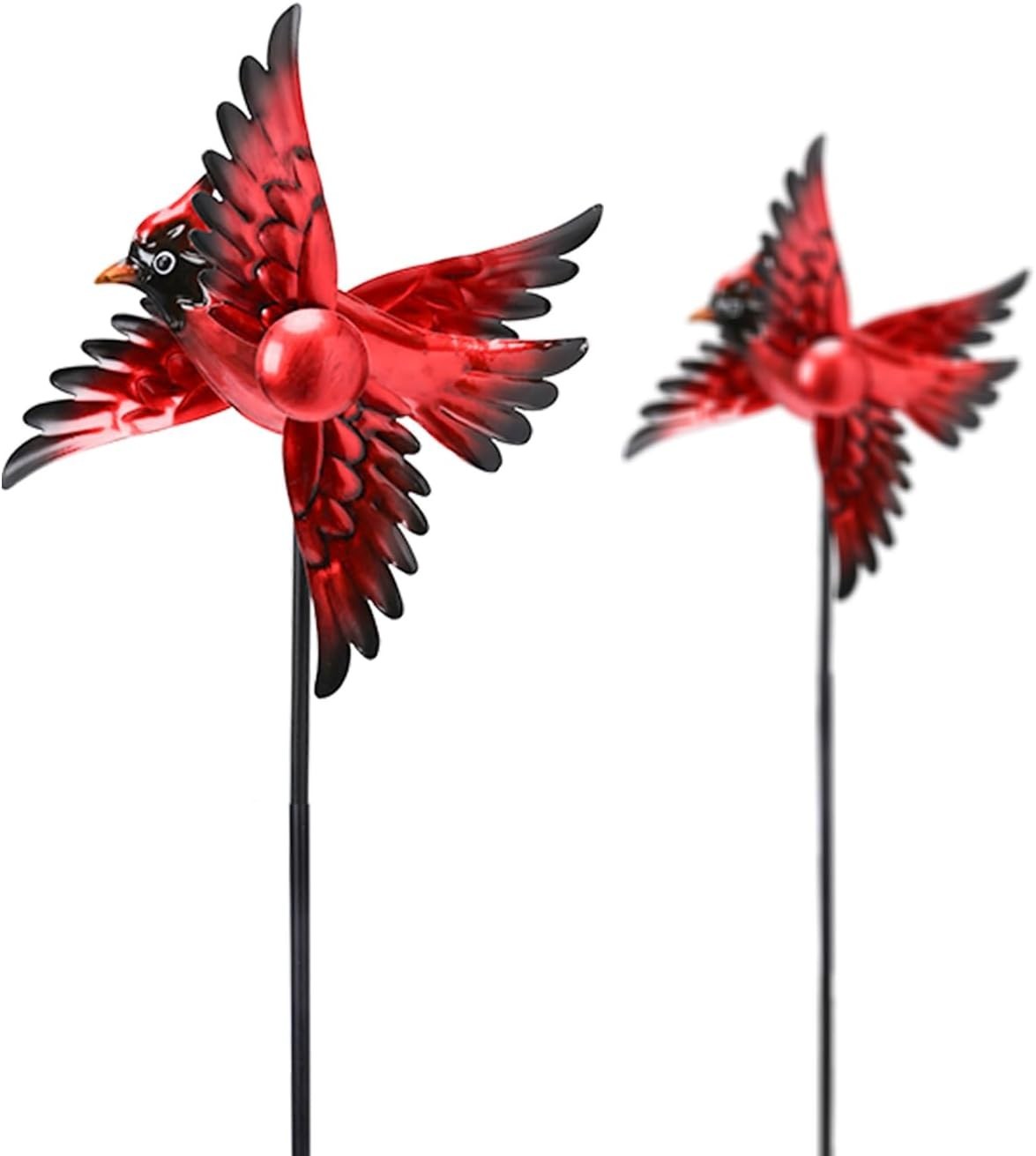 Cardinal Wind Spinner Outdoor, 2 Pack Metal Red Birds Windmill for Yar... gallery