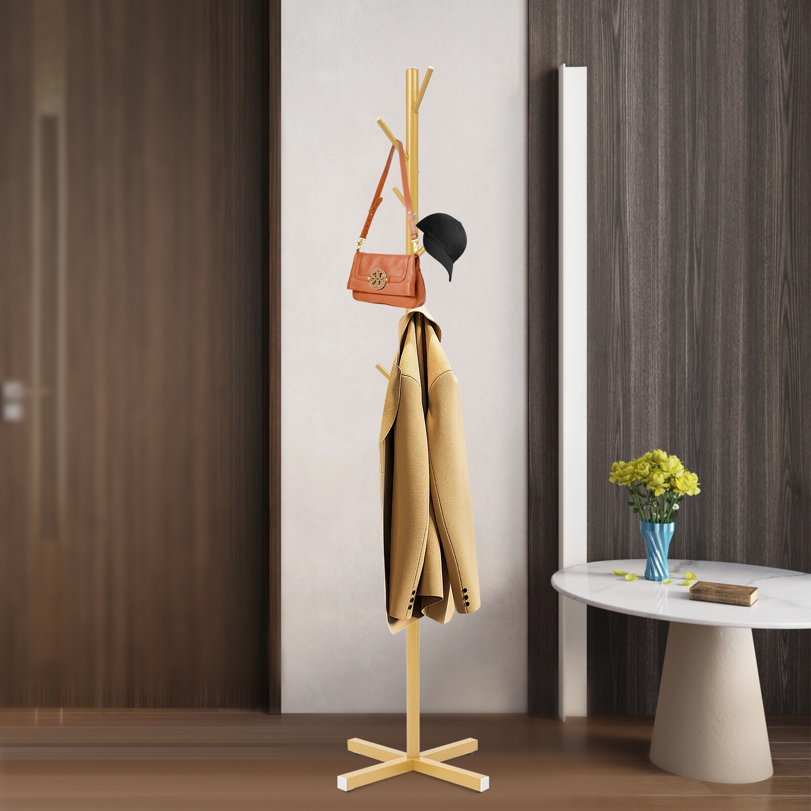 7 Hooks Coat Rack Hat Bag Stand Iron Clothes Hanger Tree-Shaped Coat Rack 68.11" gallery