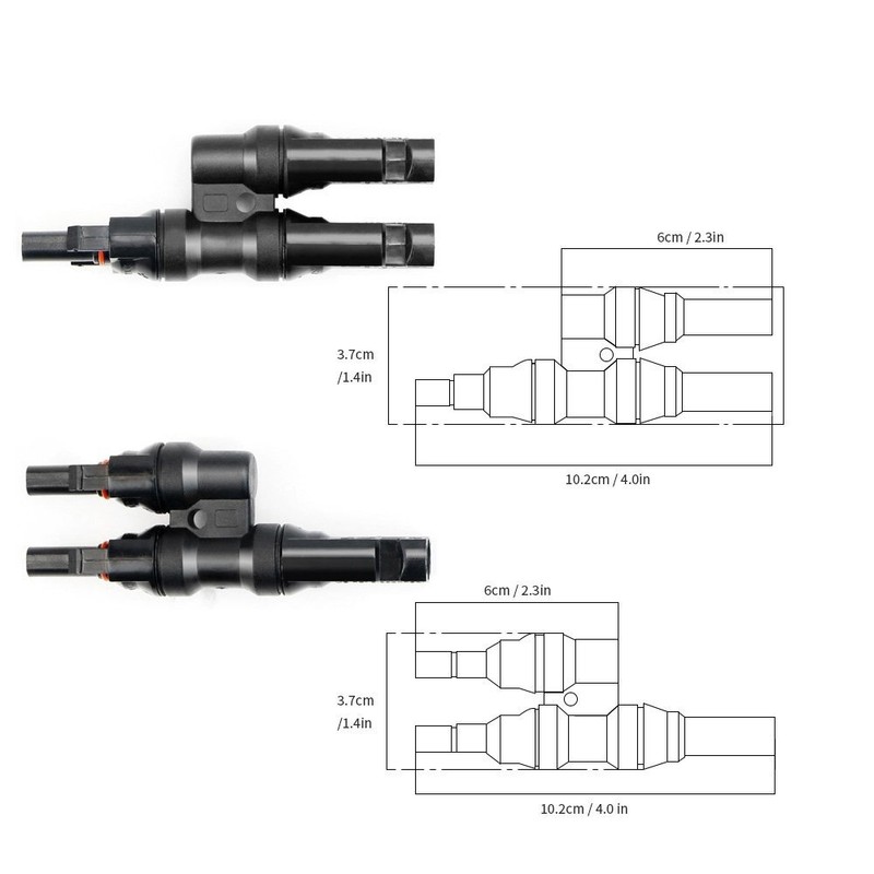 Solar Panel Y Branch Cable Connection Panel Parallel Connector MMF+FFM One Pair gallery
