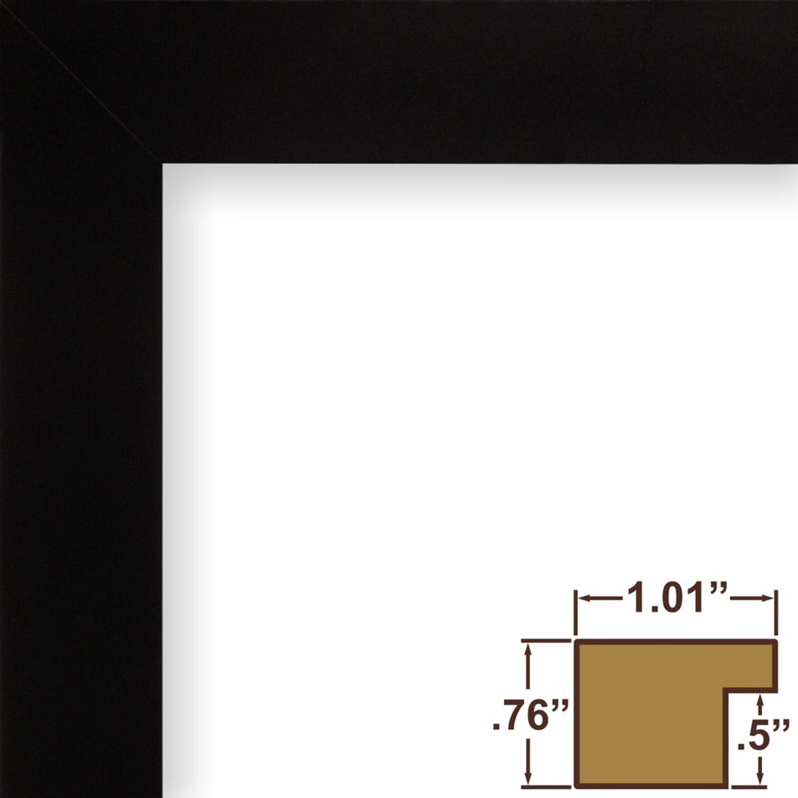 Craig Frames Essentials, 1" Wide Modern Simple Black Picture Frame With a Mat gallery