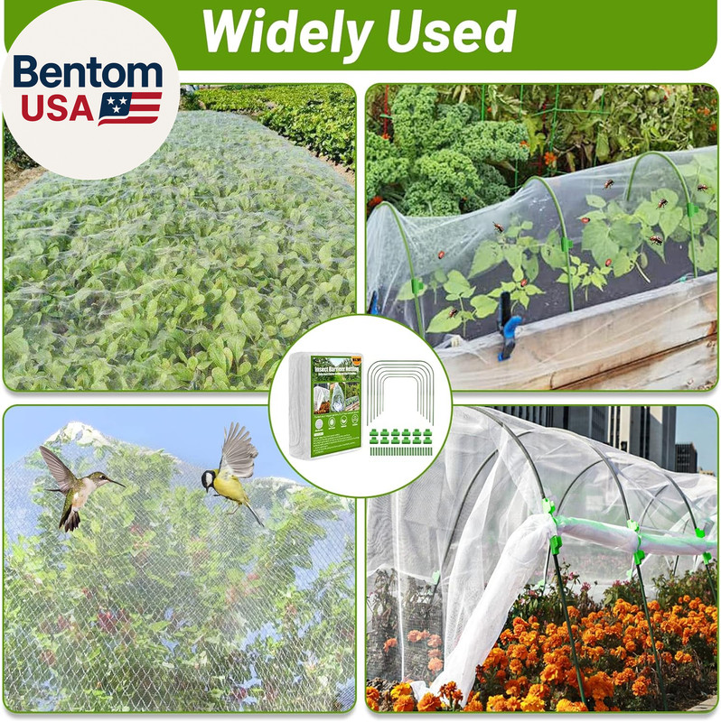 67Pcs Garden Mesh Netting Kit,6 Sets Wide Garden Hoops with 10X20 Ft Garden Cove gallery