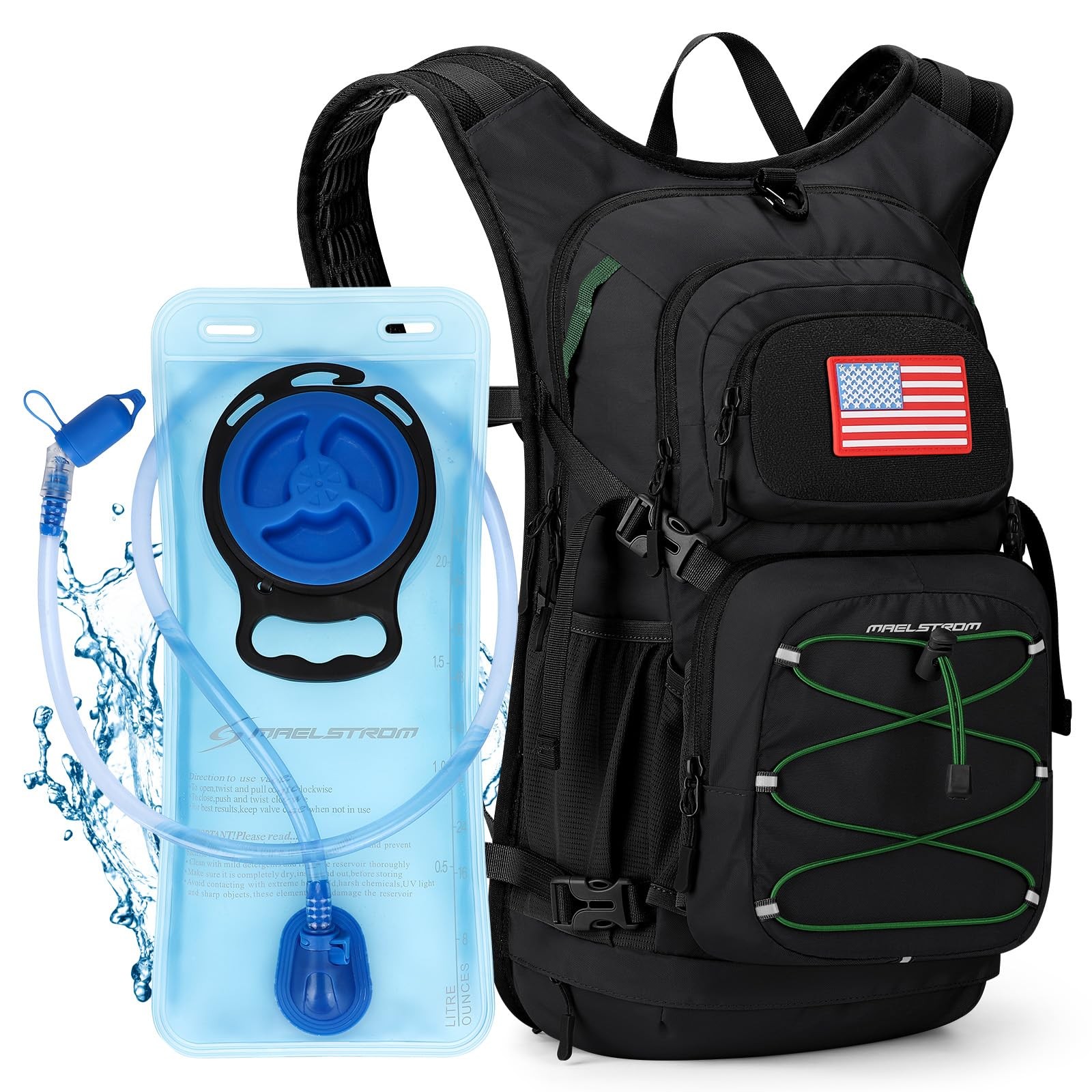 Hydration Hiking Backpack 20L with 2L/3L Bladder – High Flow Bite Valve