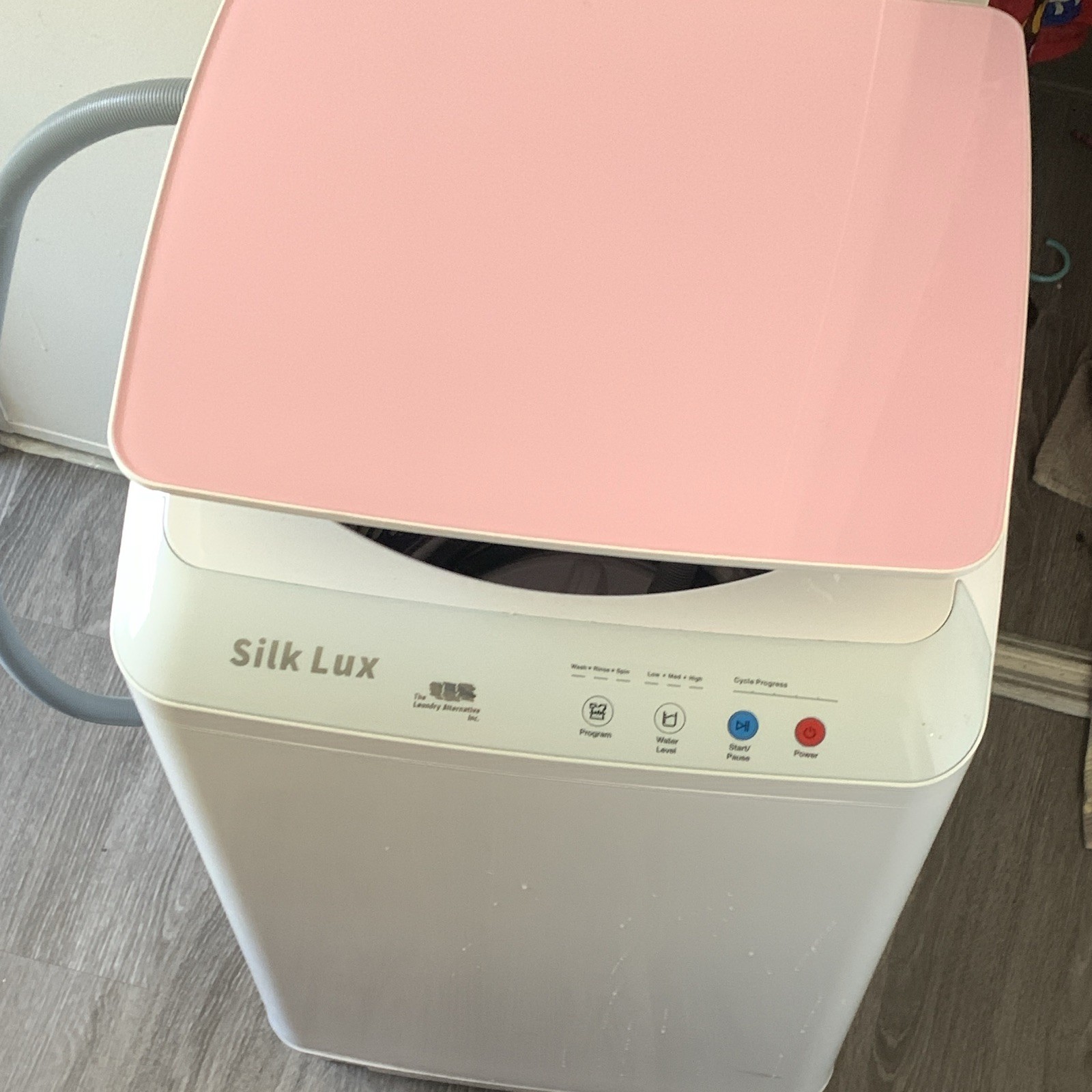 Silk Lux Portable Top-Loading Electric Washing Machine, White/Pink gallery