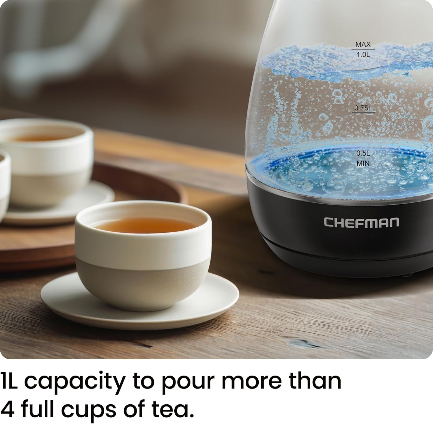 Chefman RJ11 10 1L Electric Tea Kettle with Removable Lid (Open Box) gallery