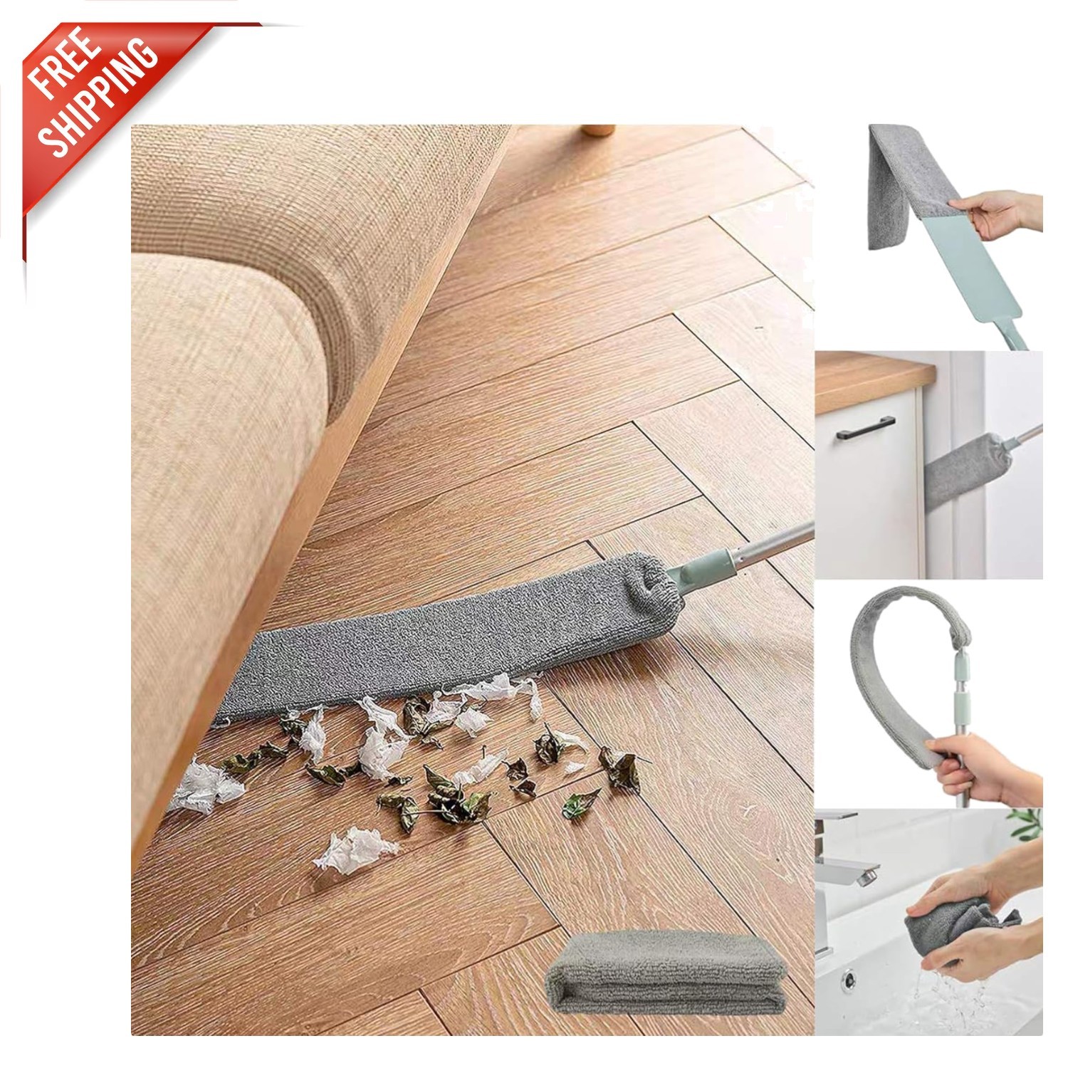 Extendable Microfiber Duster 40-55in for Effortless Under Appliance Cleaning gallery