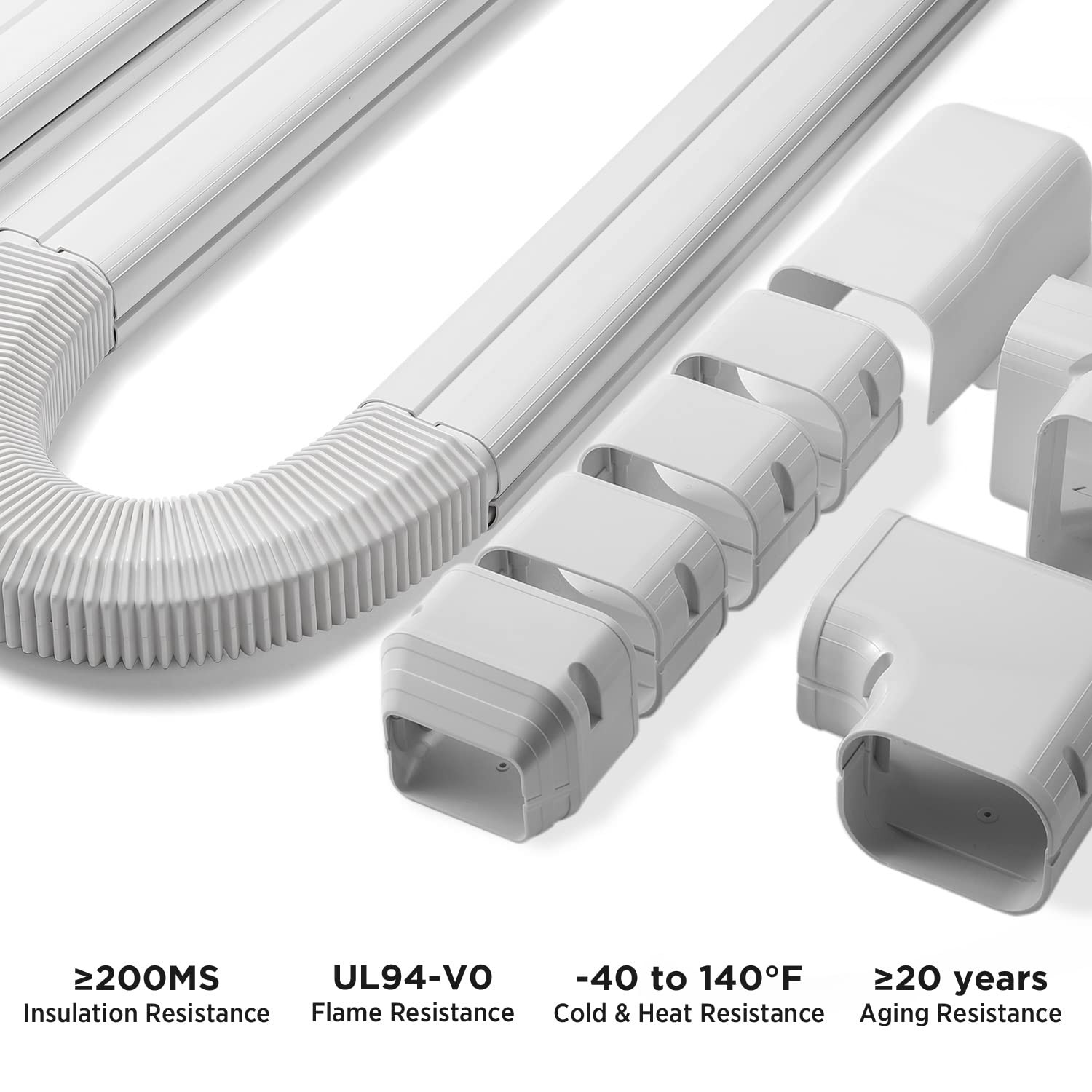 4" W × 14' L Decorative PVC Line Cover Kit for Mini Split and Central Air Con... gallery