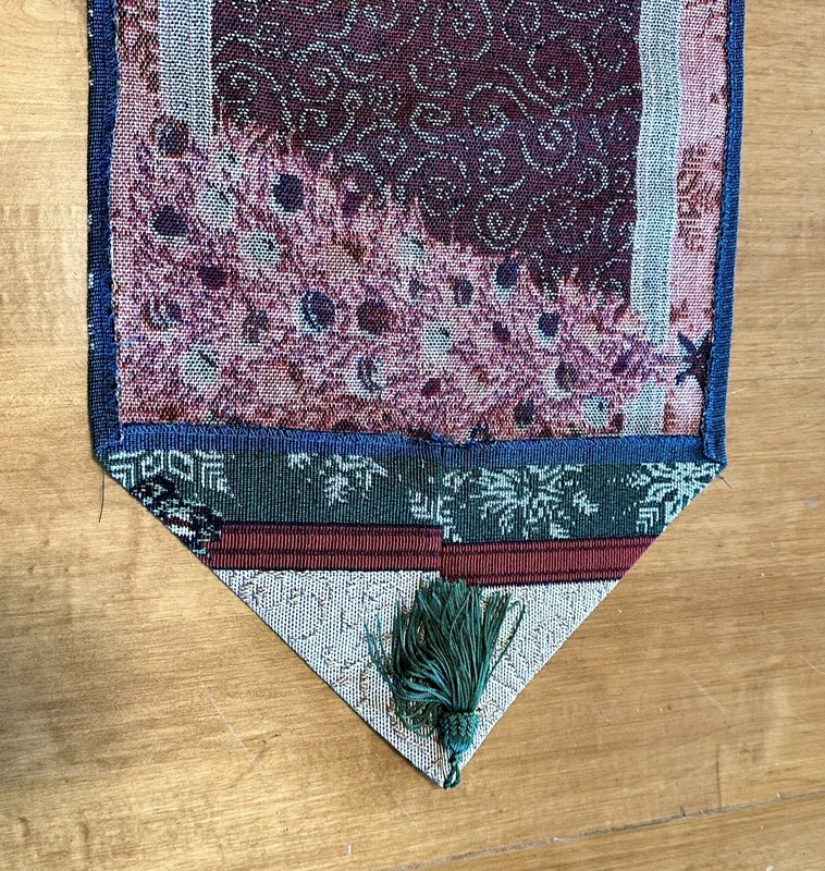 Christmas Tree Tapestry Table Runner 12.5” x 67” Tassels Holiday gallery
