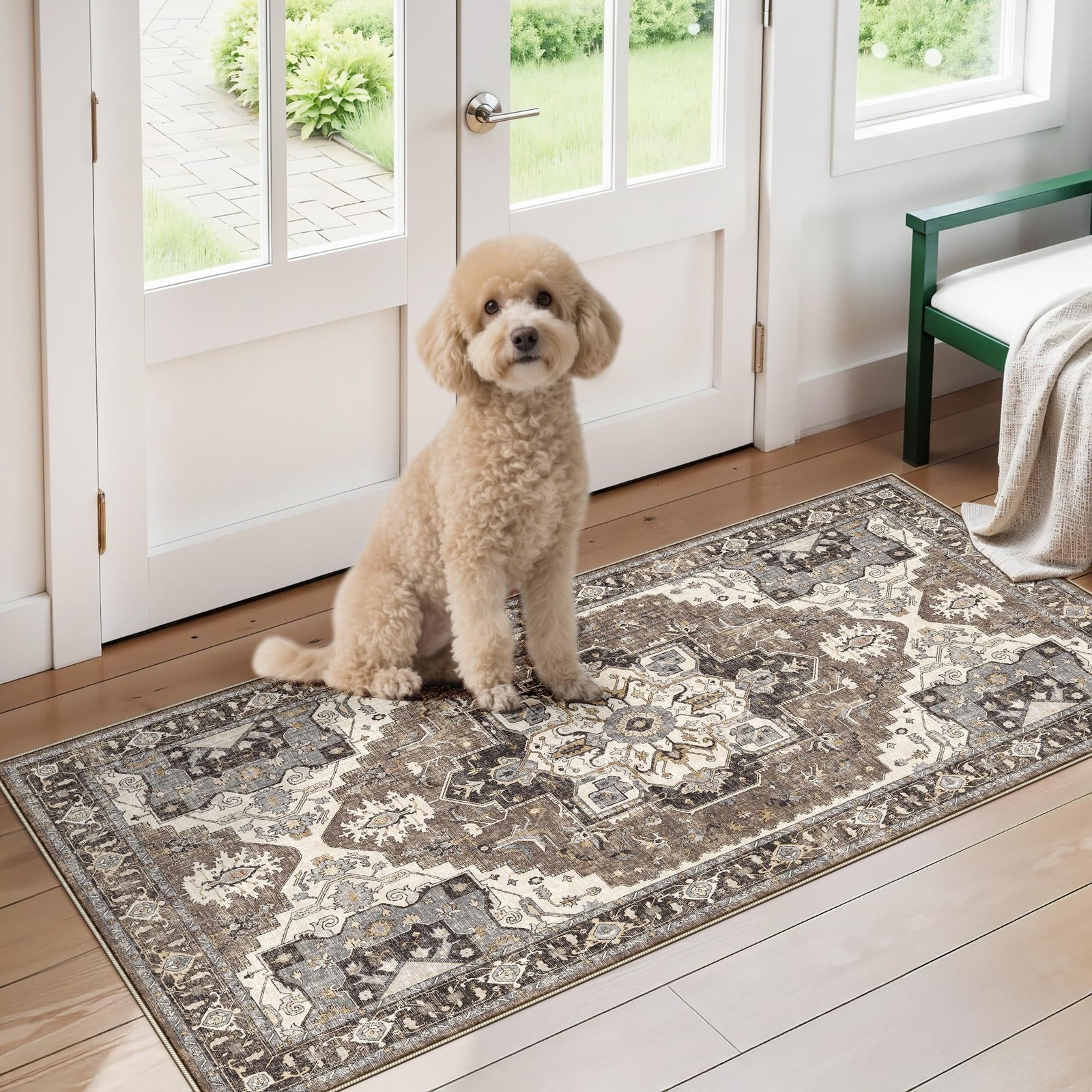 RUUGME Entryway 2x4 Runner Rug: Washable Vintage Rugs Low Pile Lightweight St... gallery