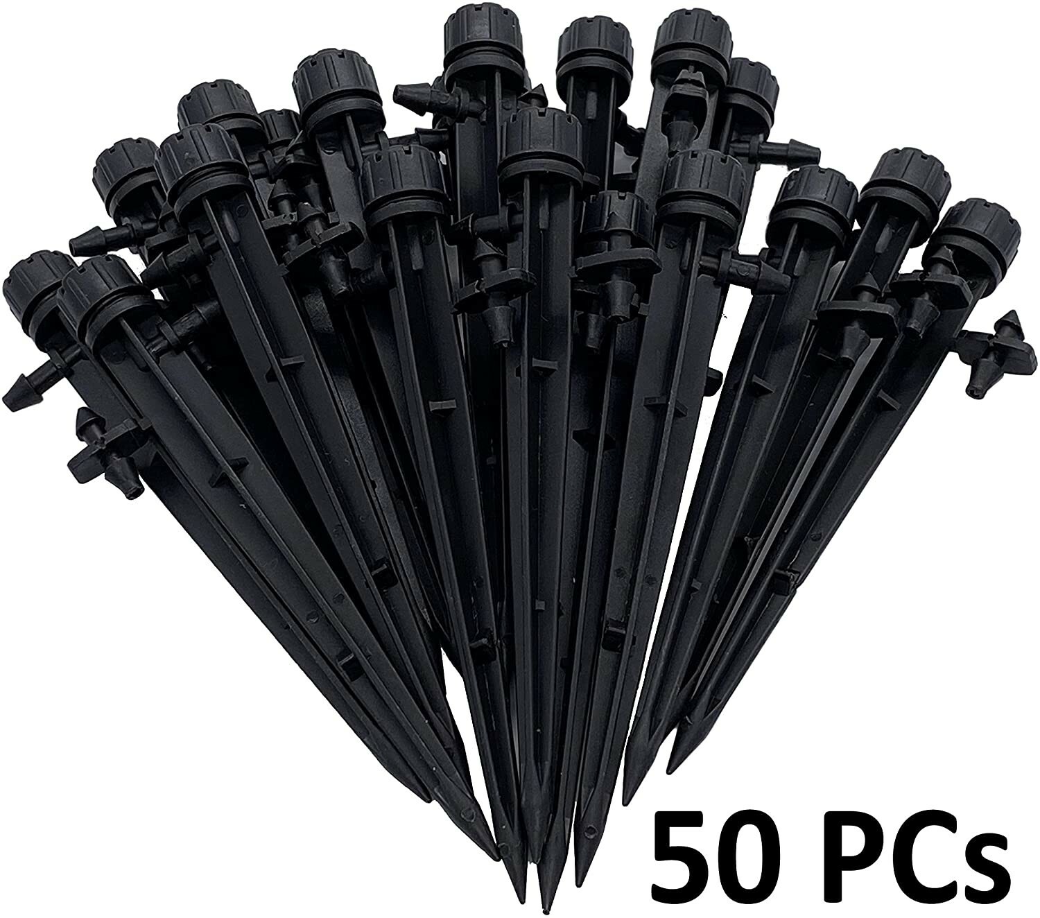 50pcs 360° Adjustable Water Flow Irrigation Drippers Stake Emitter Drip System gallery