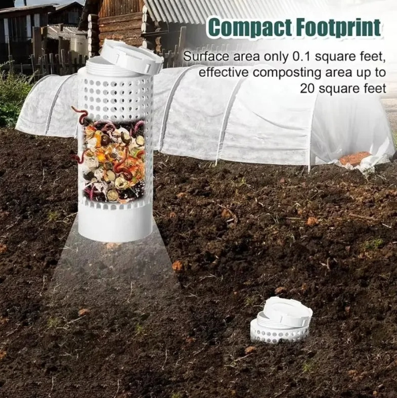 1pc Outdoor Plastic Worm Compost Bin Garden Underground Composting Box - NEW gallery