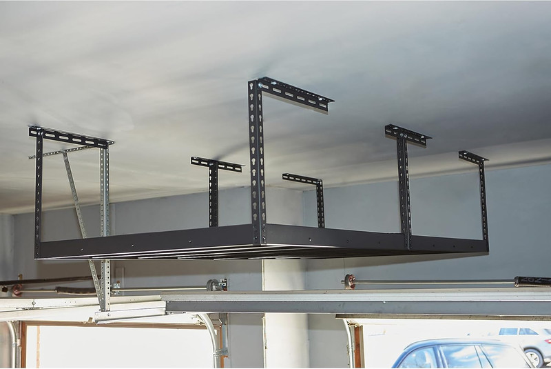 Overhead Garage Storage Rack — Adjustable Height, 96In.L X 48In.D X 23–37In.H gallery